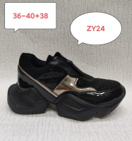 Fashion ZY-24Z Кроссовки чер-бронз текстиль+иск лак - Совместные покупки