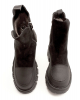 PLPS (Fashion) 2907-2K-Z Ботинки женские чер нат велюр+нат (прессов) кожа, подклад нат шерсть - Совместные покупки
