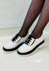 Fashion V-397Z Ботинки женские бел-чер иск кожа - Совместные покупки