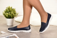 Leidy Shoes 1516-11 Слипоны женские т.син нат (прессов) кожа  - Совместные покупки
