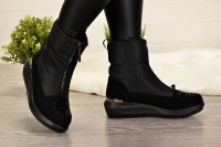 Loris Bottega LB-203Z Ботинки женские чер нейлон+иск велюр, подклад иск мех  - Совместные покупки